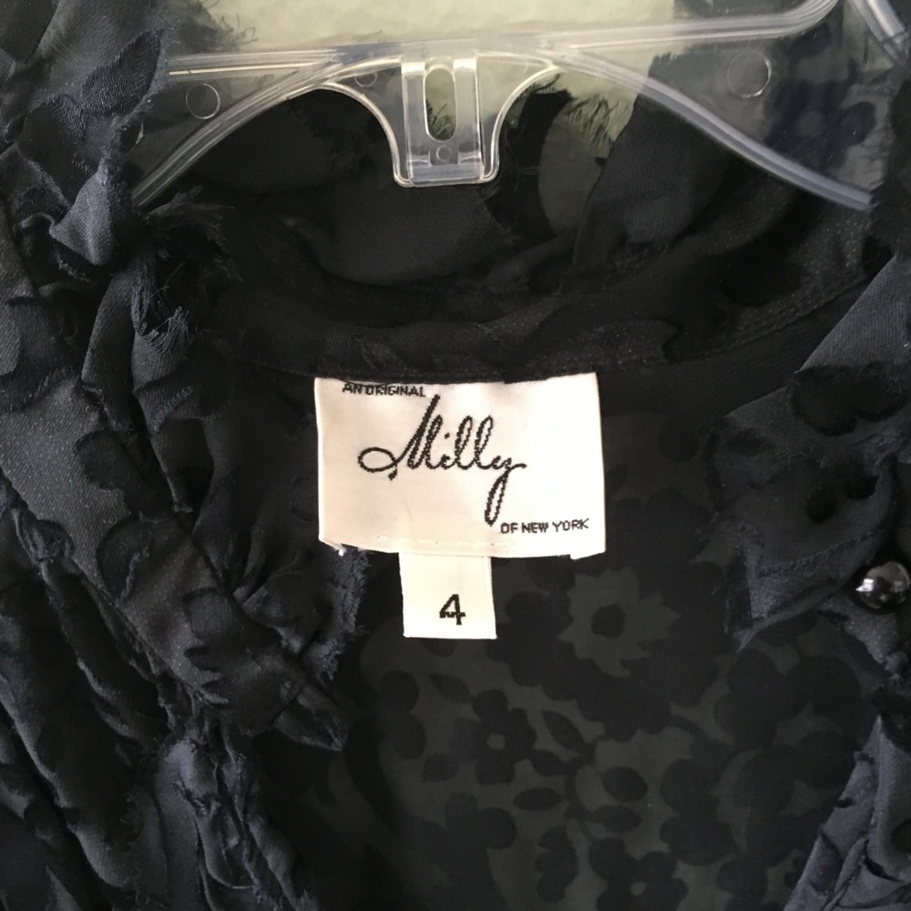 Milly Sheer Ruffle Button Down Blouse - image 2